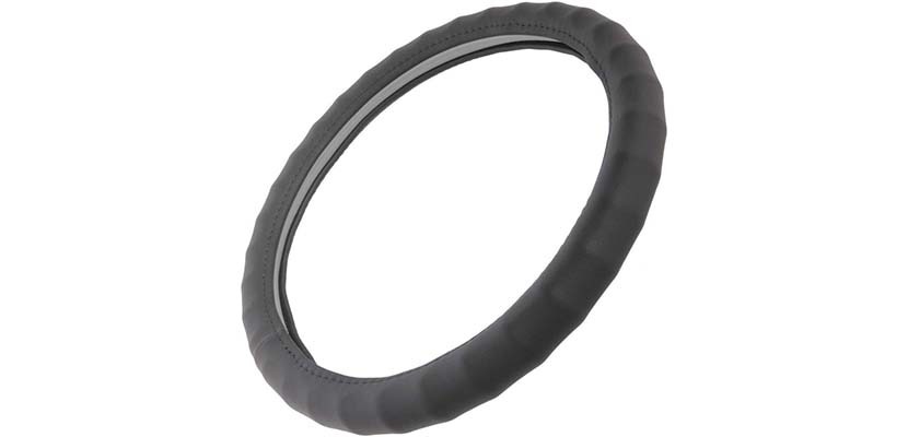 BDK SW-899-SK 13.5-14.5 Leather Car Steering Wheel Cover